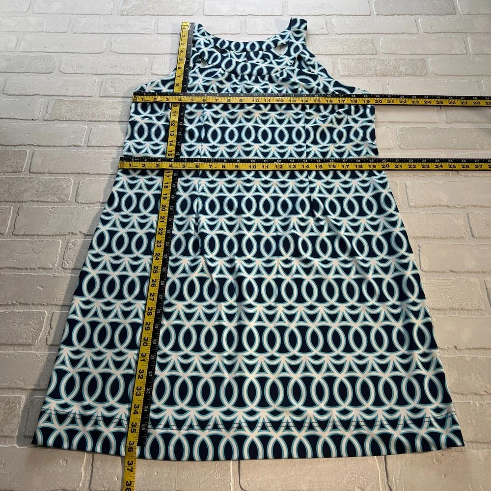 LULU B Dress‎ Womens XL Blue Geometric Sleeveless UPF 50 Strappy Travel Resort